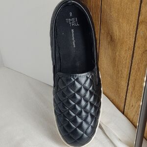 Time and Tru Black Quilted Flats